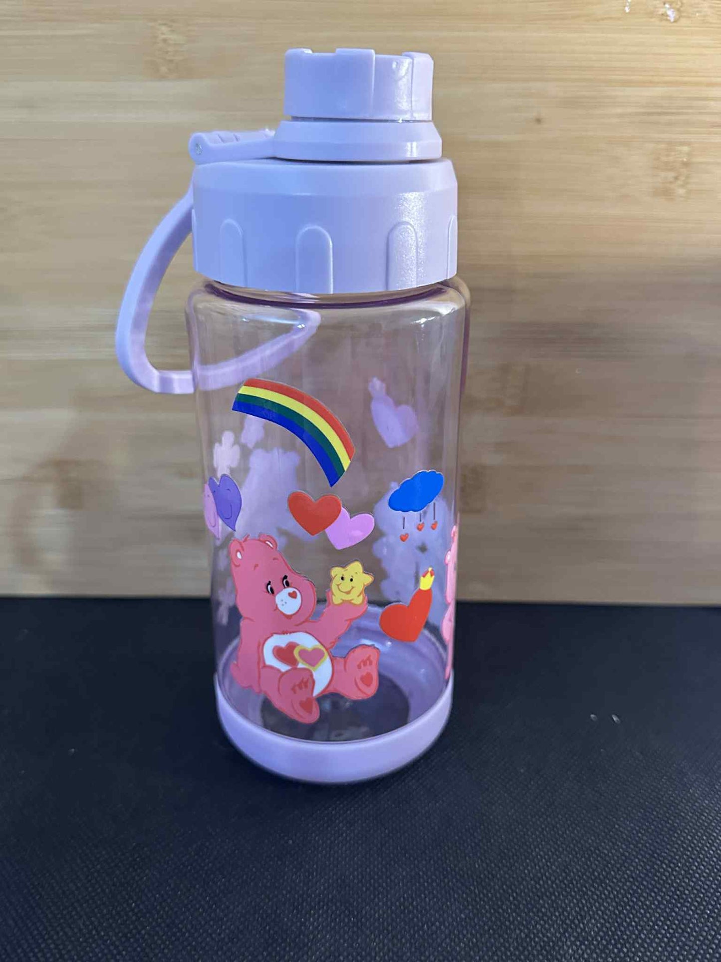 Kids Plastic water bottle with handle -Purple Bears