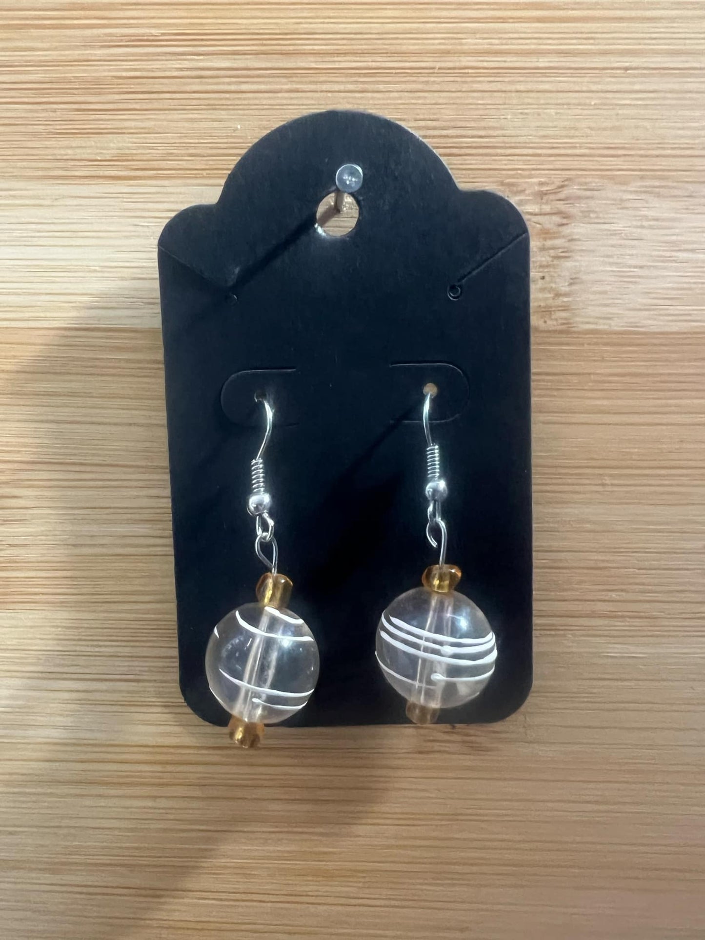Dangle Earrings Clear and white