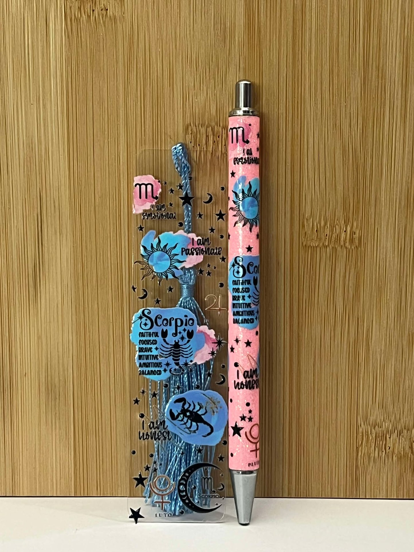 Scorpio Pink - Bookmark/pen set