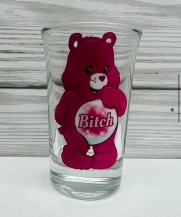 Glitter Shaker Swear Bear- "Bitch"