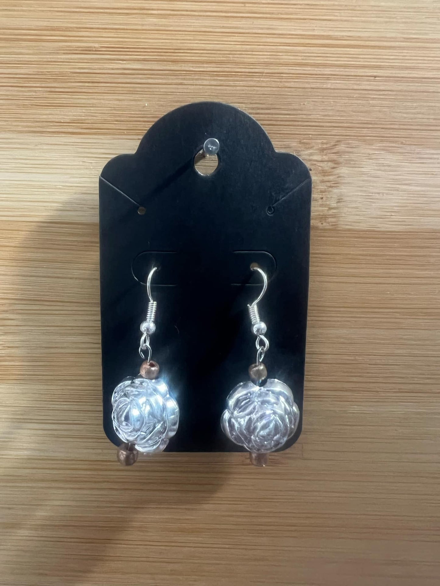 Dangle Earrings silver flower