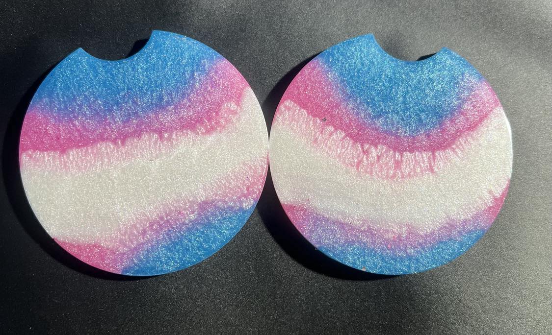 Transgender Inspired Resin Car Coaster Set