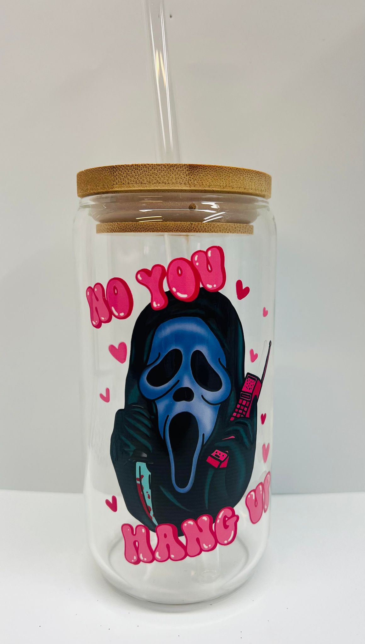 Ghost Face Glass Can (Single Print)