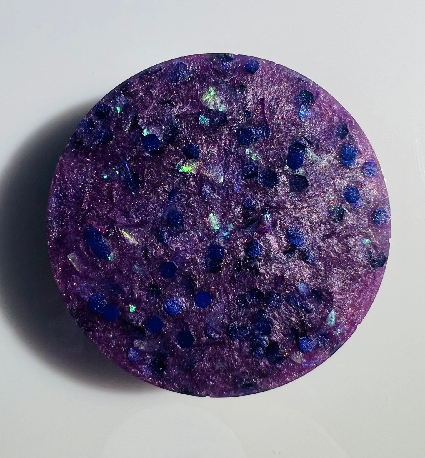 Phone Grip- Purple Resin w/ Chunky Purple Glitter