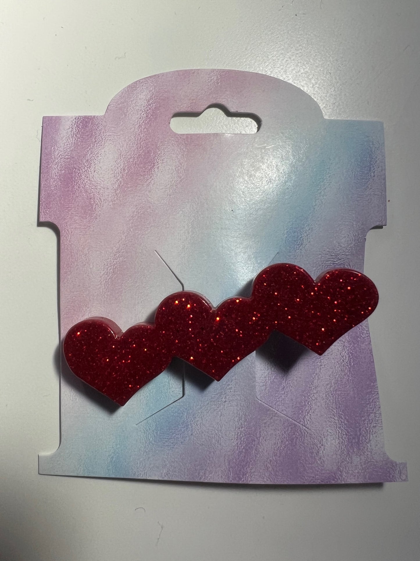 Glitter Hearts Hair Barrette