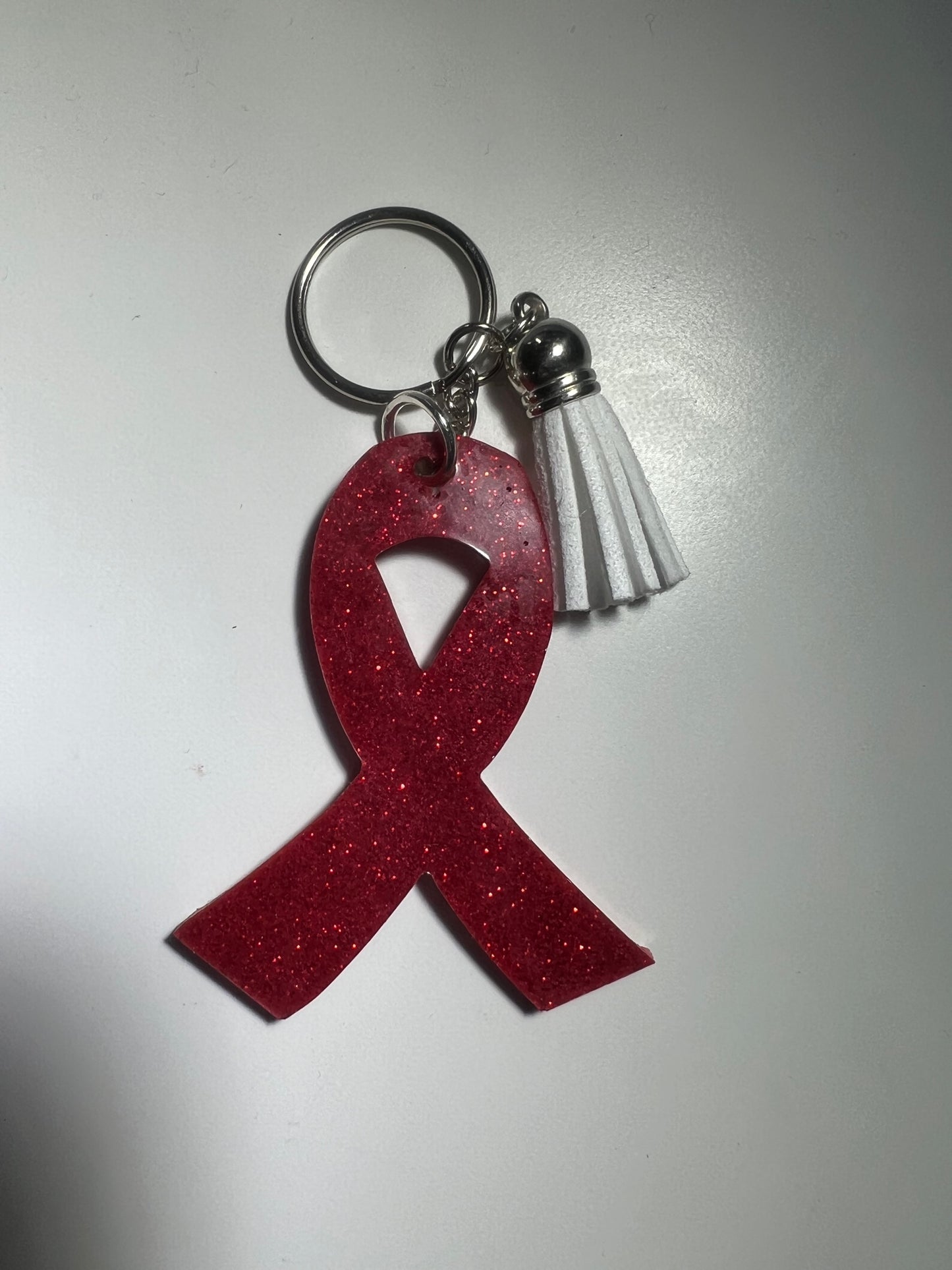 Glitter Awareness Ribbon Keychain