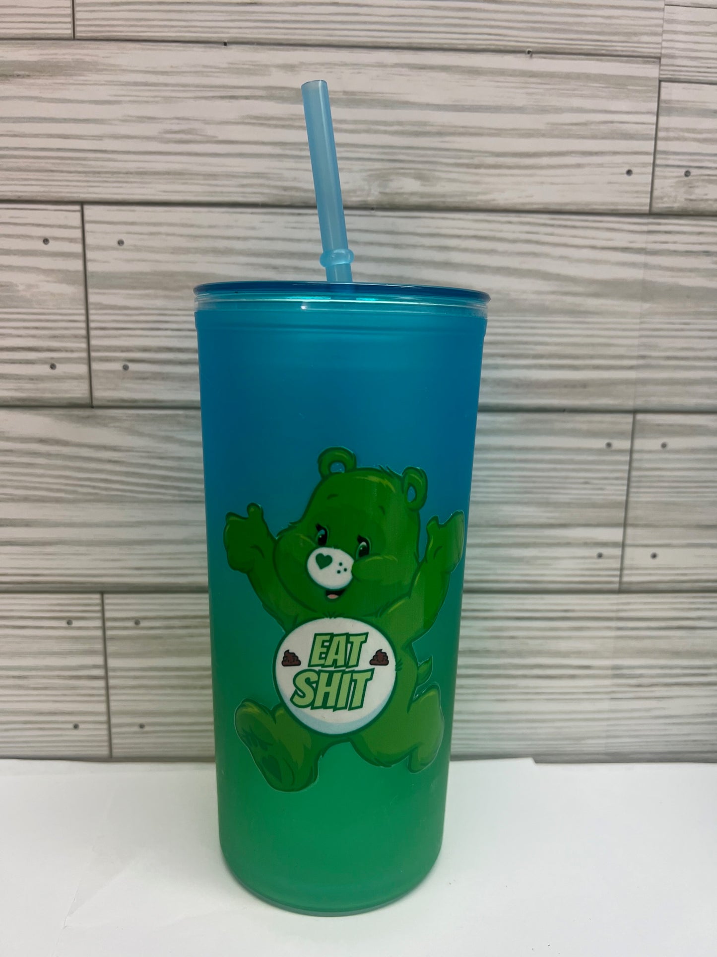 Swear Bear- Eat S**t Plastic Tumbler