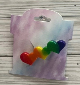 Pride Heart Resin Barrette