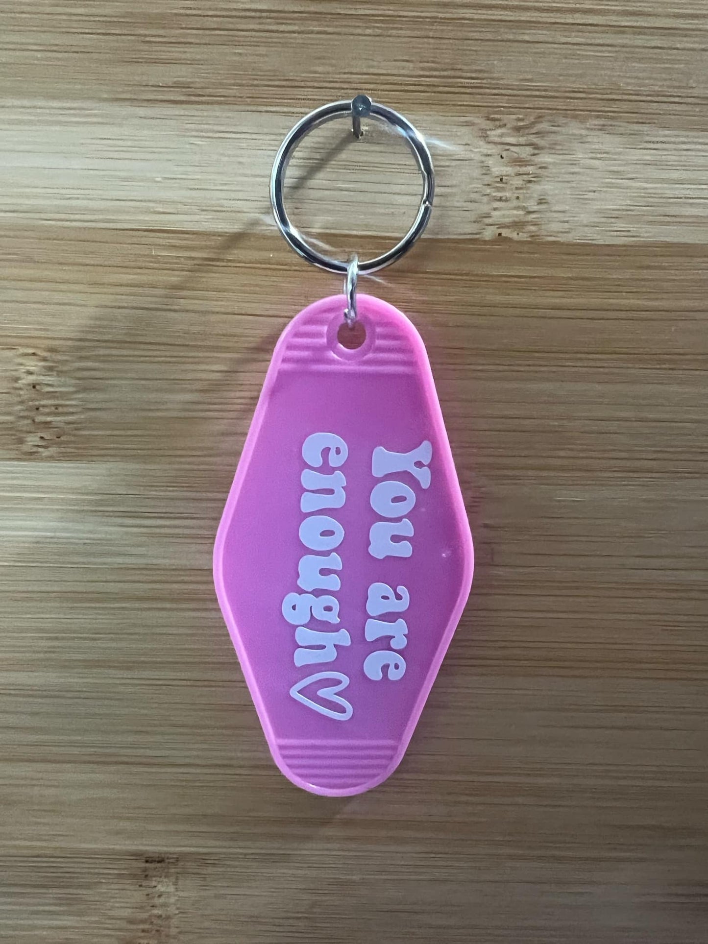 Hotel Keychain You are enough pink