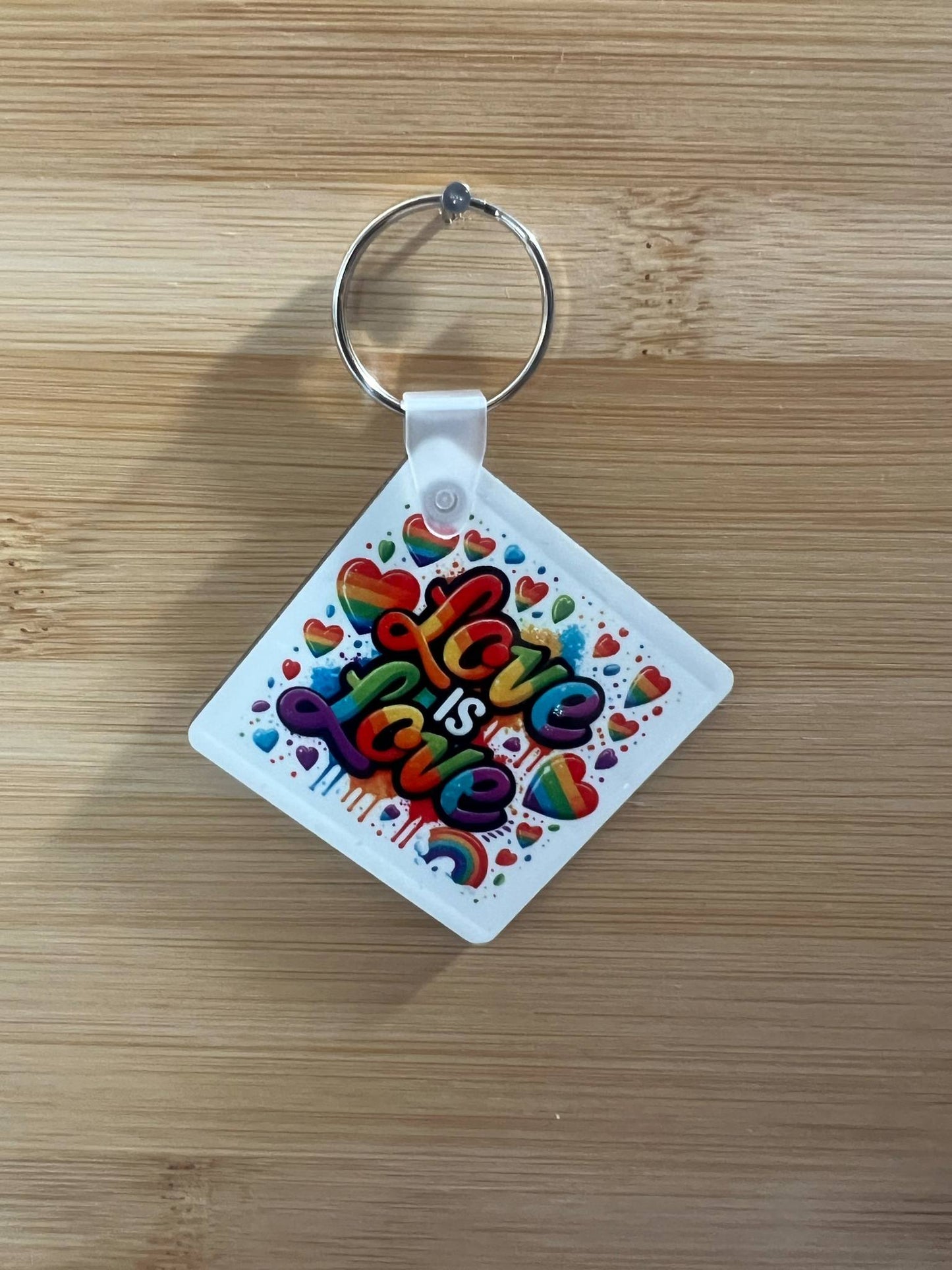 Love is Love white keychain