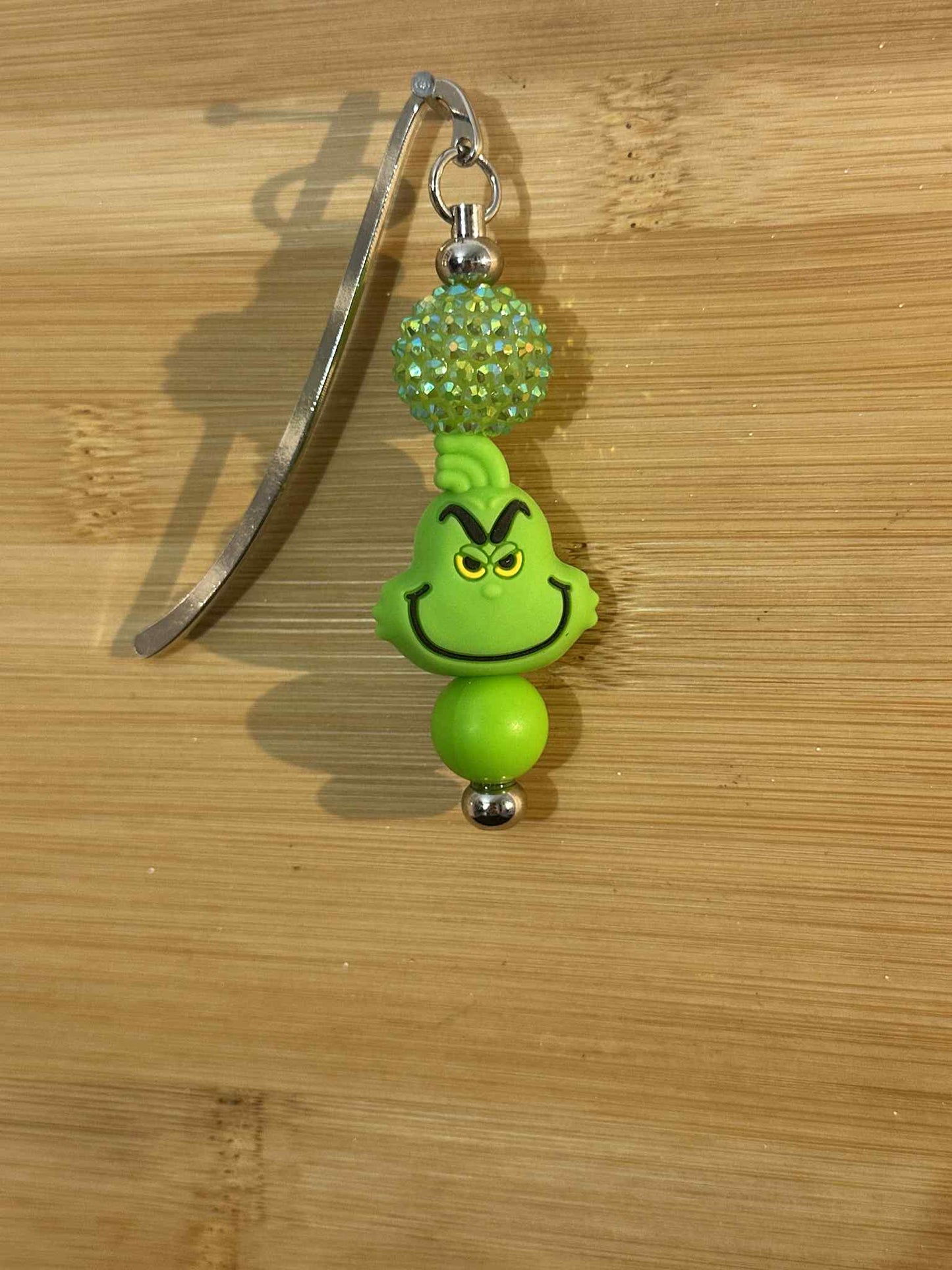 Green Grumpy man Beaded Book Mark