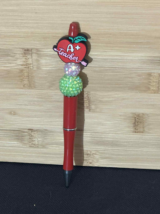 Beaded pen A+ teacher - Red