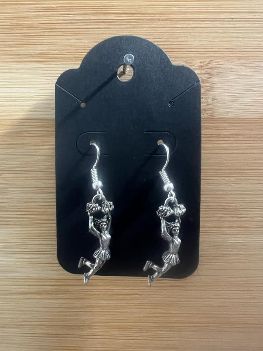Dangle Earrings silver cheerleader