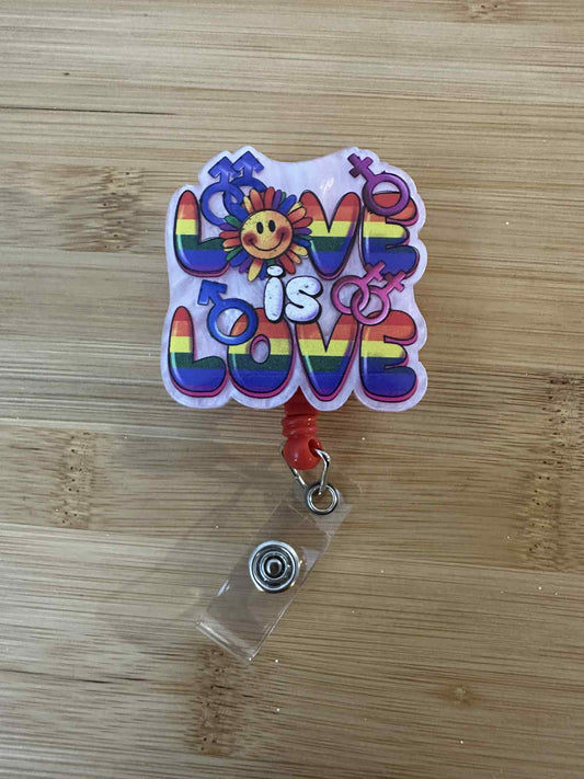 Acrylic Badge Reel - Love is Love