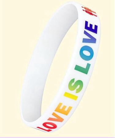Pride Love is Love white bracelet