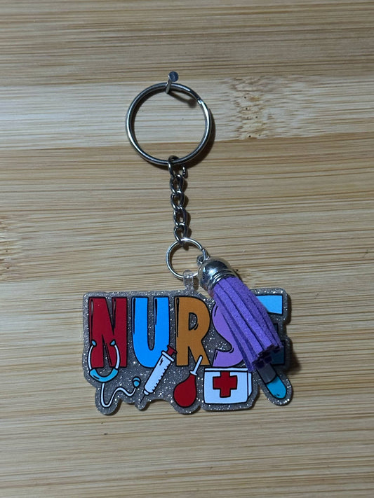 Nurse Purple  - Keychain