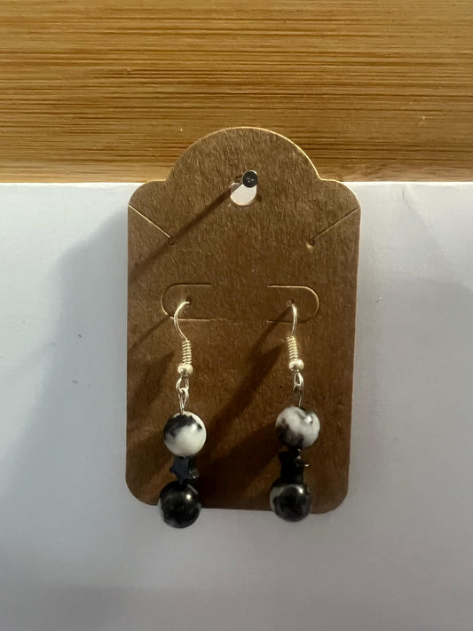 Dangle Earrings black and white