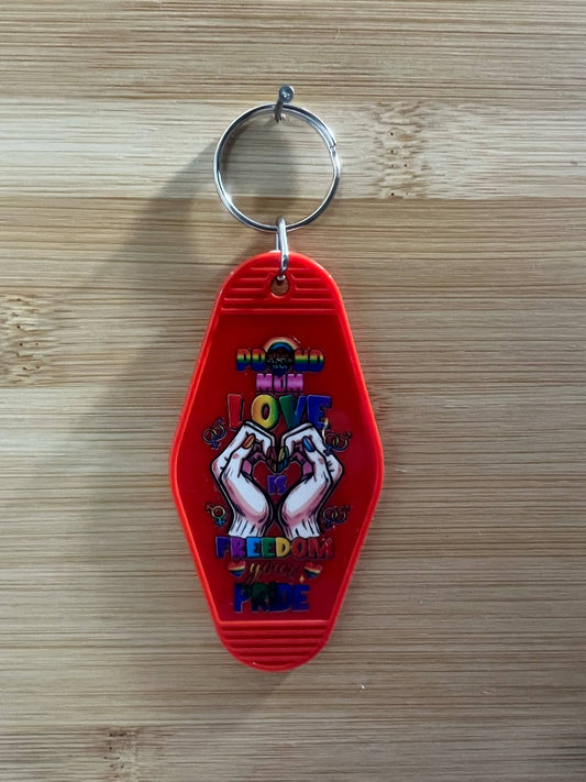 Pride Hotel Keychain - Red
