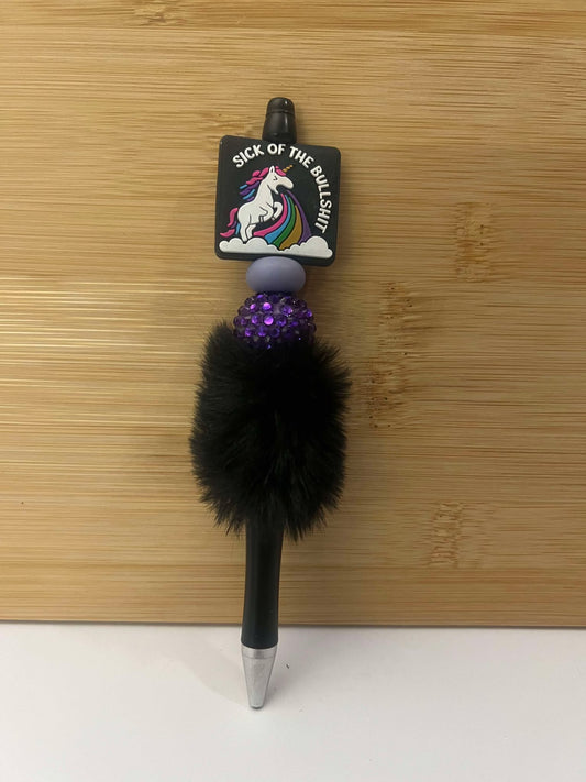 unicorn sick of the bs black - Pen