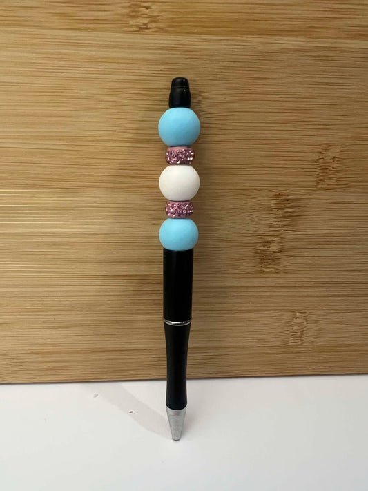 Trans beaded black - pen