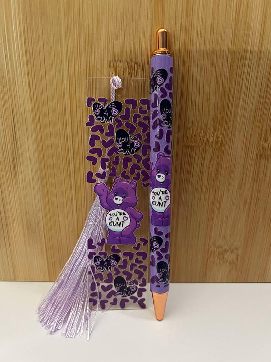 You're a cunt Purple  - Bookmark/pen set