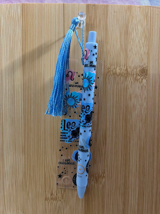 Leo Zodiac  - Bookmark/pen set