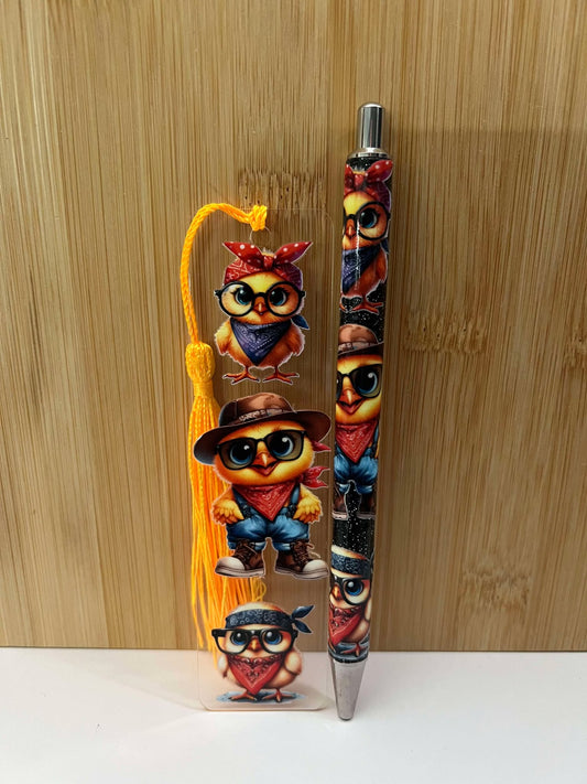 Chicken  - Bookmark/pen set