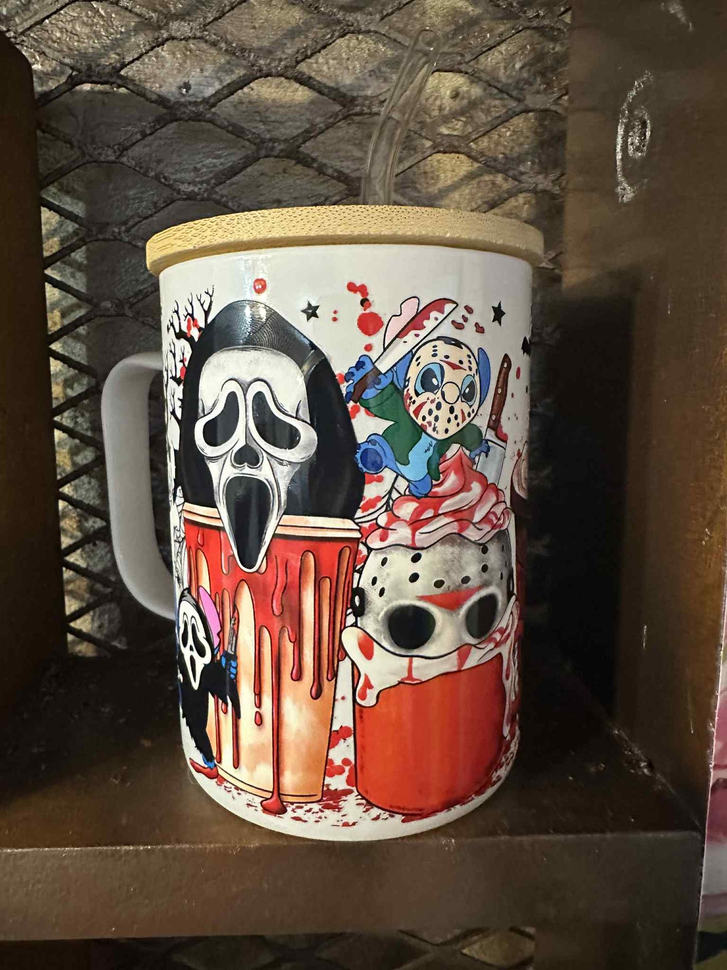 Coffee Cup With Lid and Straw - NBC in white