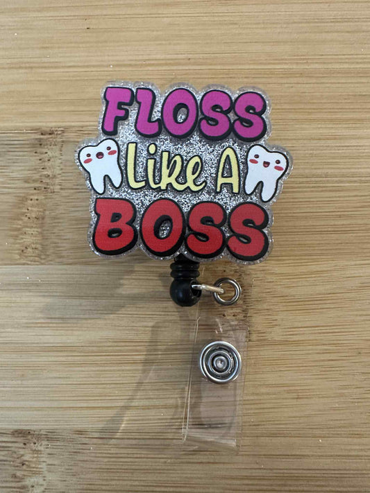 Acrylic Badge Reel - Dentist
