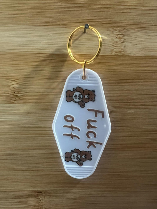 Hotel Keychain  F*ck Off swear bears