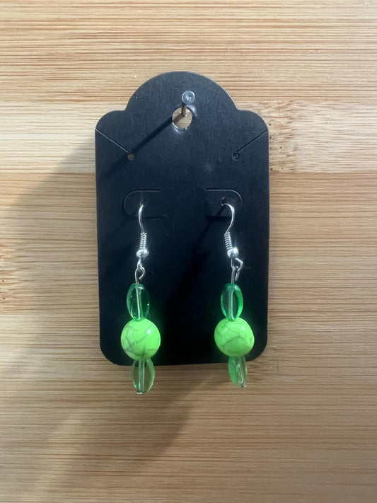 Dangle Earrings Lime Green