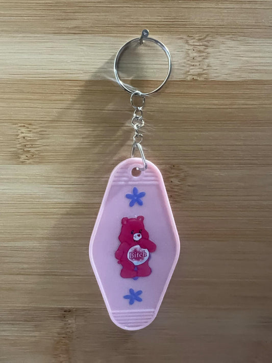 Hotel Keychain B!tch Pink Bear