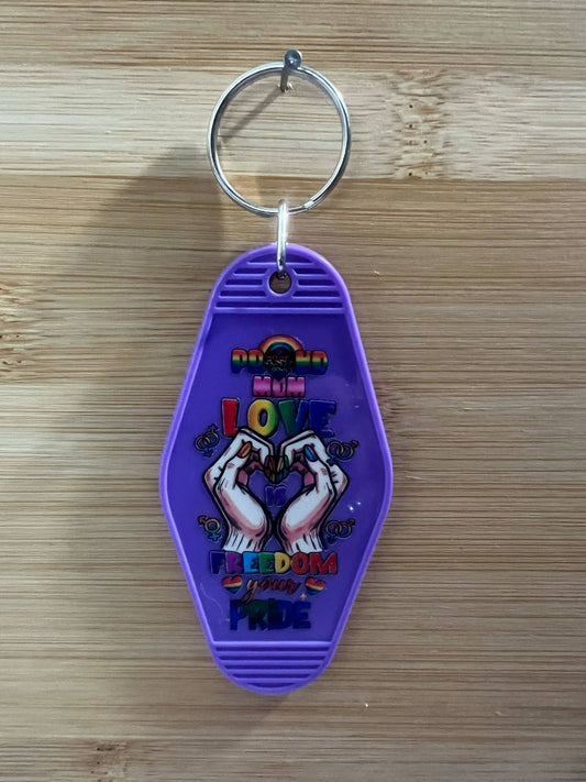 Pride Hotel Keychain - Purple
