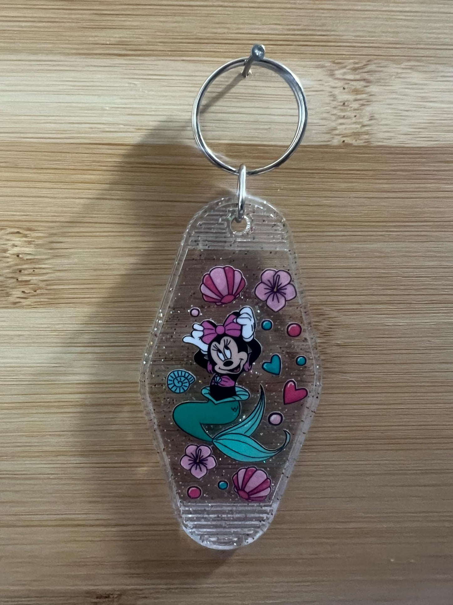 Hotel Pink Mouse mermaid keychain
