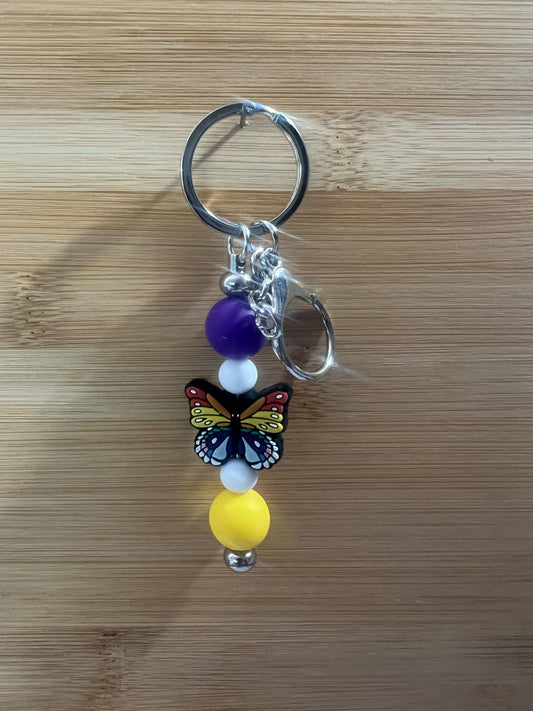 Beaded Butterfly Keychain