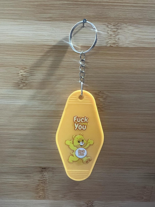 Hotel Keychain F*ck you Yellow bear