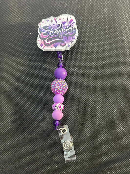 Purple Scorpio Badge Reel