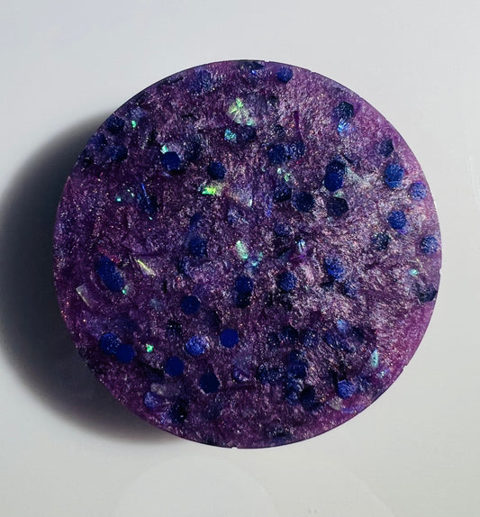 Phone Grip- Purple Resin w/ Chunky Purple Glitter