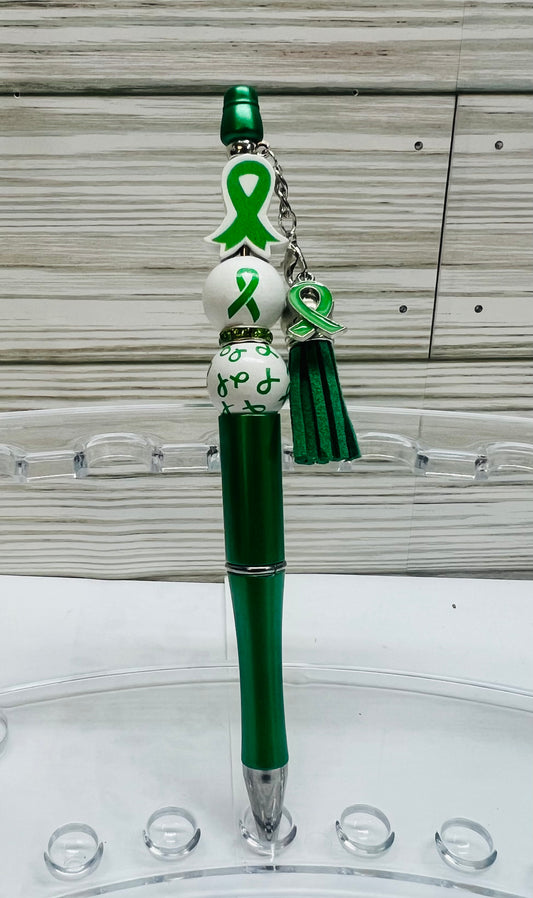 Mental Health Awareness Ribbon Beaded Pen