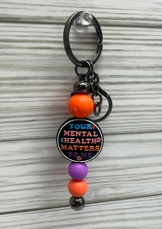 Mental Health Matters Beaded Keychain