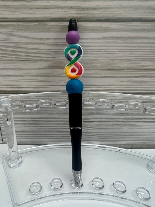 Infinity Rainbow Beaded Pen