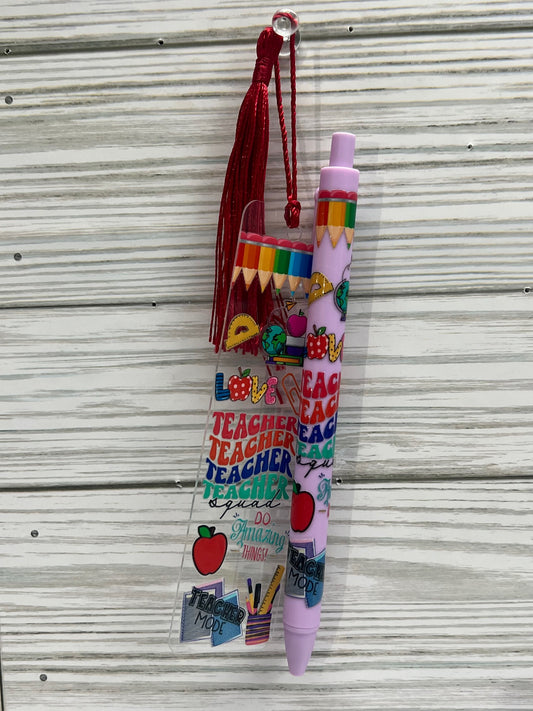 Teacher Bookmark/Pen Set