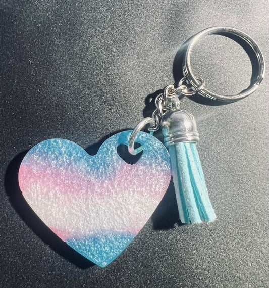 Transgender Inspired Resin Mini Heart Keychain