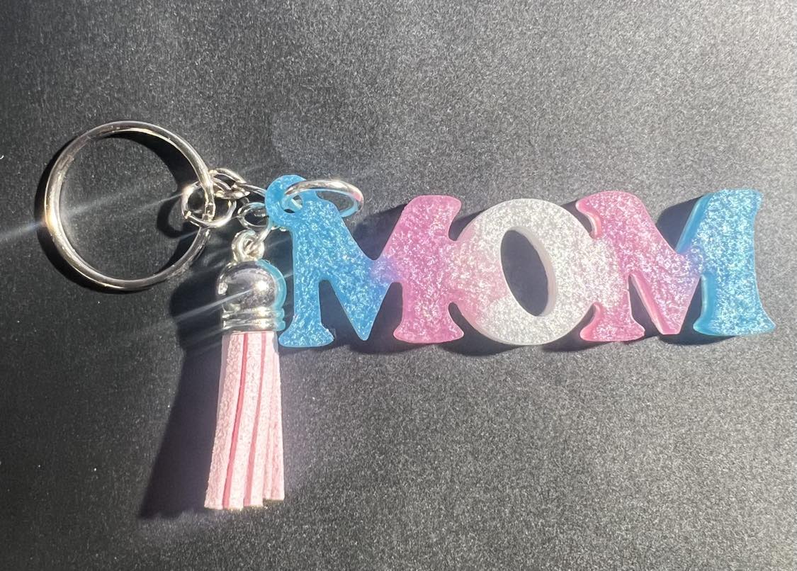 Transgender Inspired Resin "Mom" Keychain
