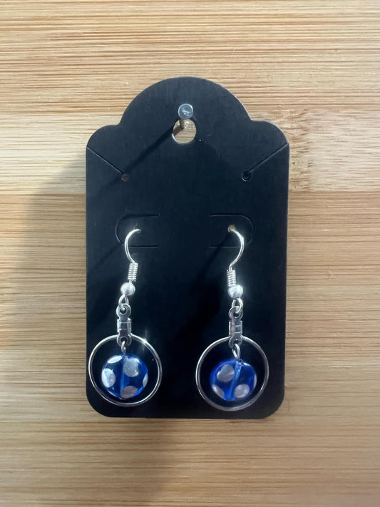 Dangle Earrings silver and blue