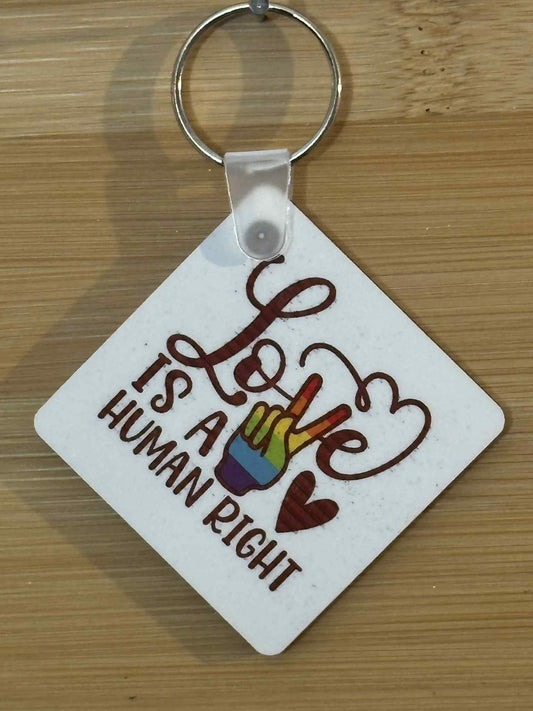 Love is a human right keychain