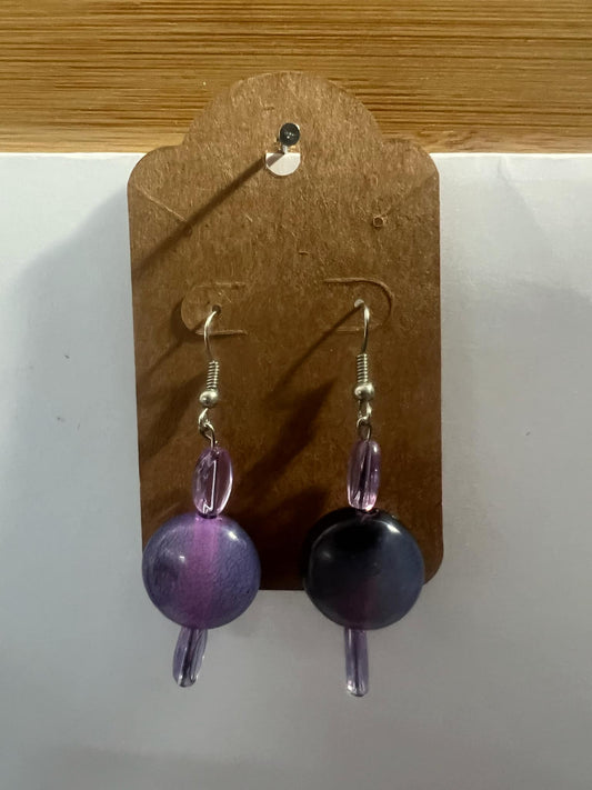 Dangle Earrings Purple