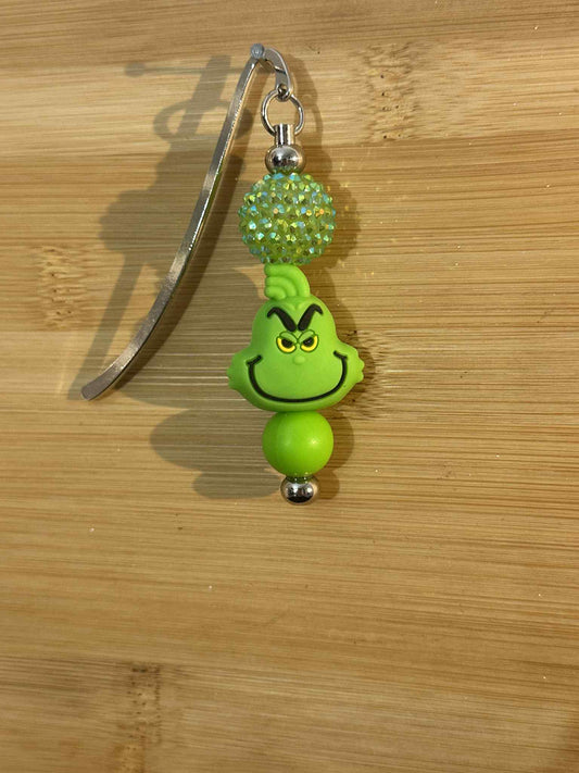 Green Grumpy man Beaded Book Mark