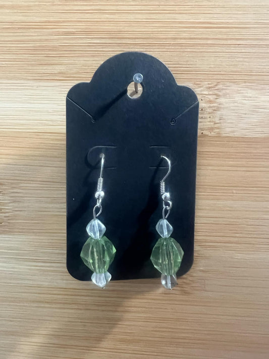 Dangle Earrings green and clear