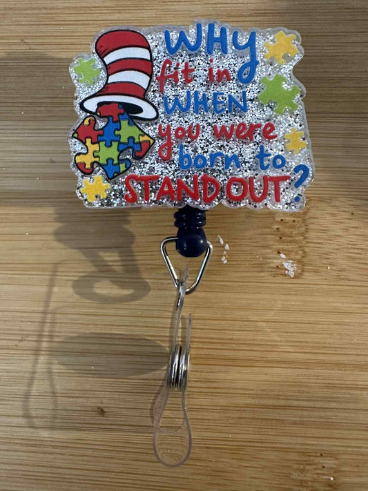 Acrylic Badge Reel - cat poem
